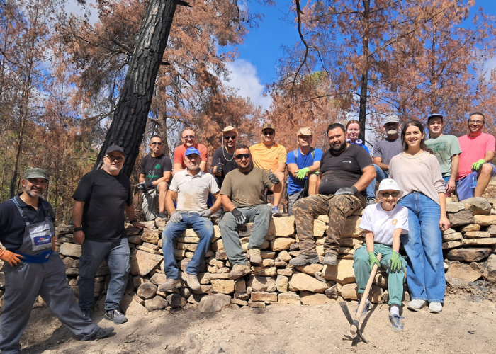 Dry-stone walling Souni team